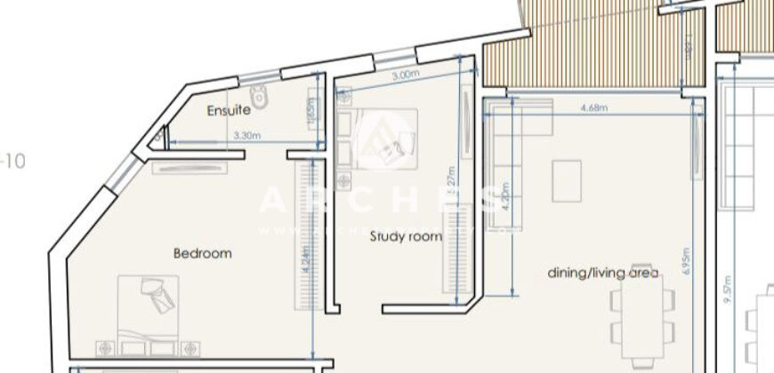 Ghajnsielem- 2 bedroom Apartment plus a study