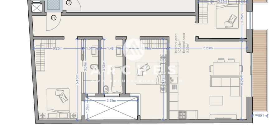 Xagħra- 2 Bedroom Apartment Plus a Study